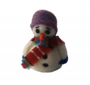 Needle felted snowman